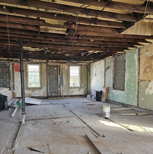 interior of a building undergoing dramatic demo and renovation work