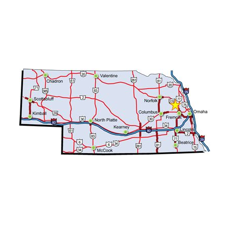 state map showing location of Scribner